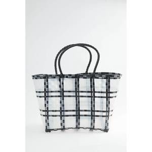 NEW LUCCA hamptons basket tote in black